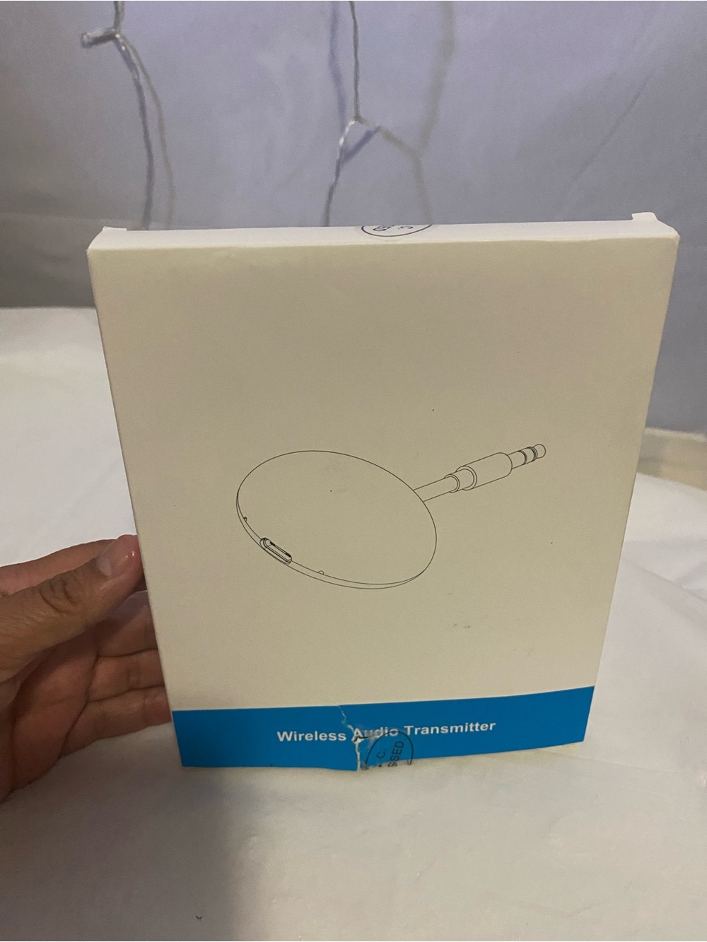 Wireless Audio Transmitter - White and Blue Box